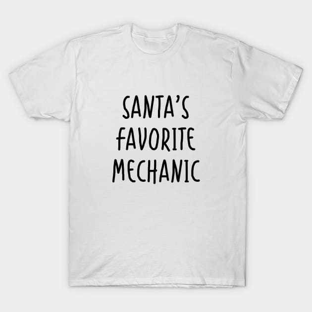 Santa's Favorite Mechanic T-Shirt by PeachAndPatches